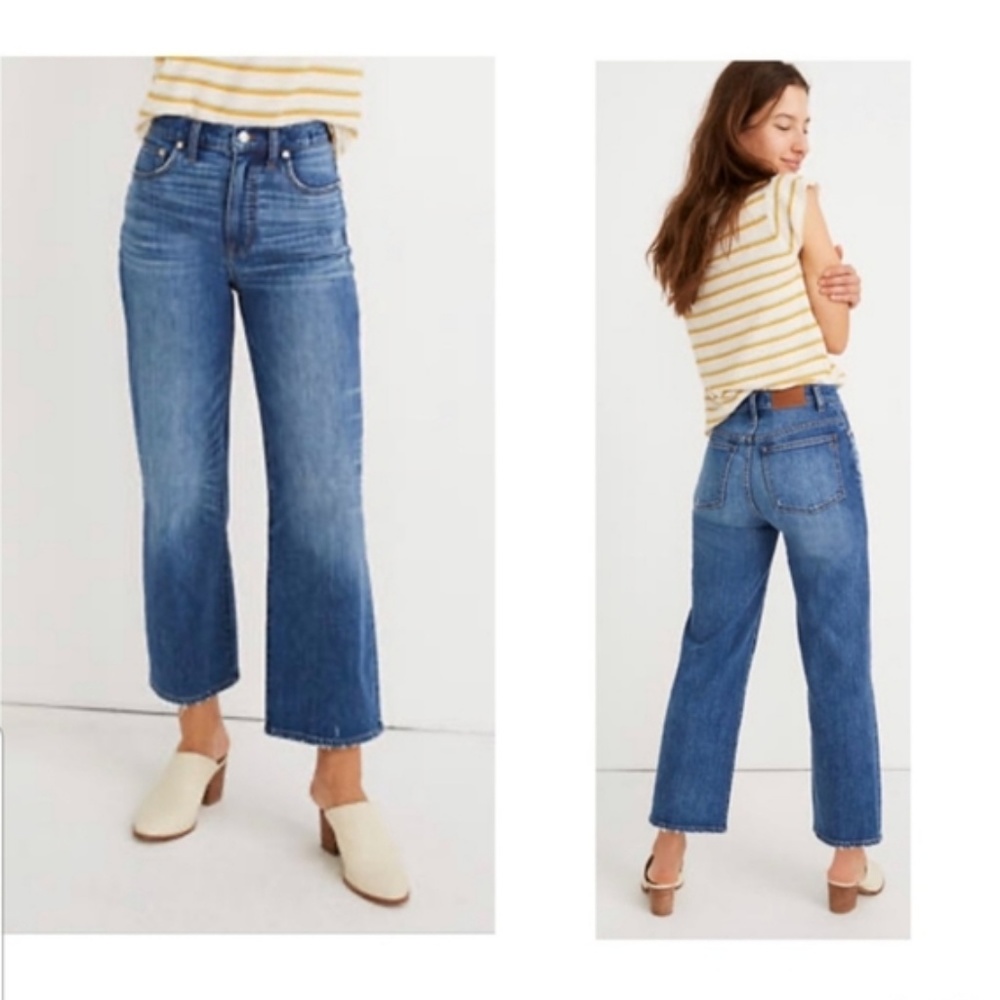 Madewell Slim Wide Leg Crop Jeans In Garrett Wash